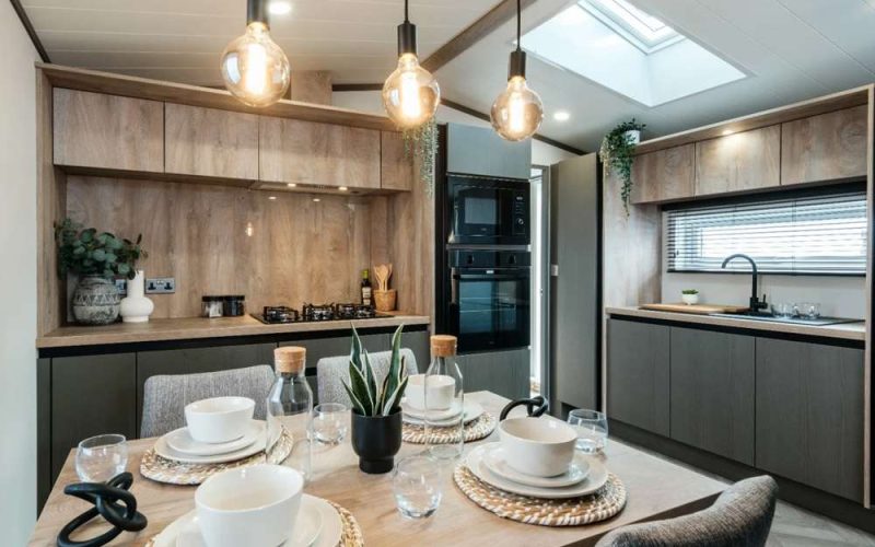 Luxury lodge interior at Heathland Beach Holiday Park